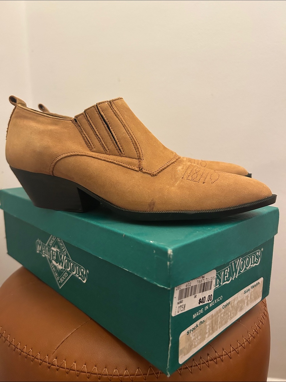 Maine Woods Women's Tan Slip-On Western Flats